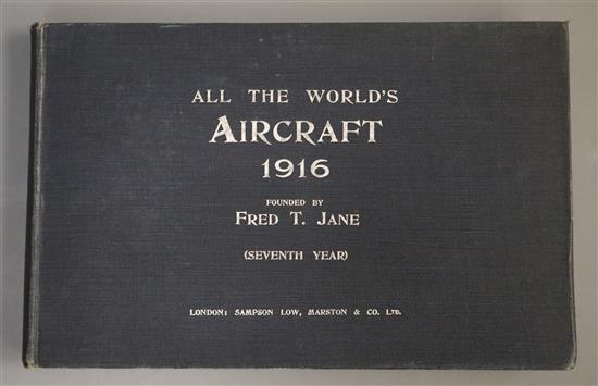 Janes - Janes All the Worlds Aircraft, oblong qto, cloth, London 1916